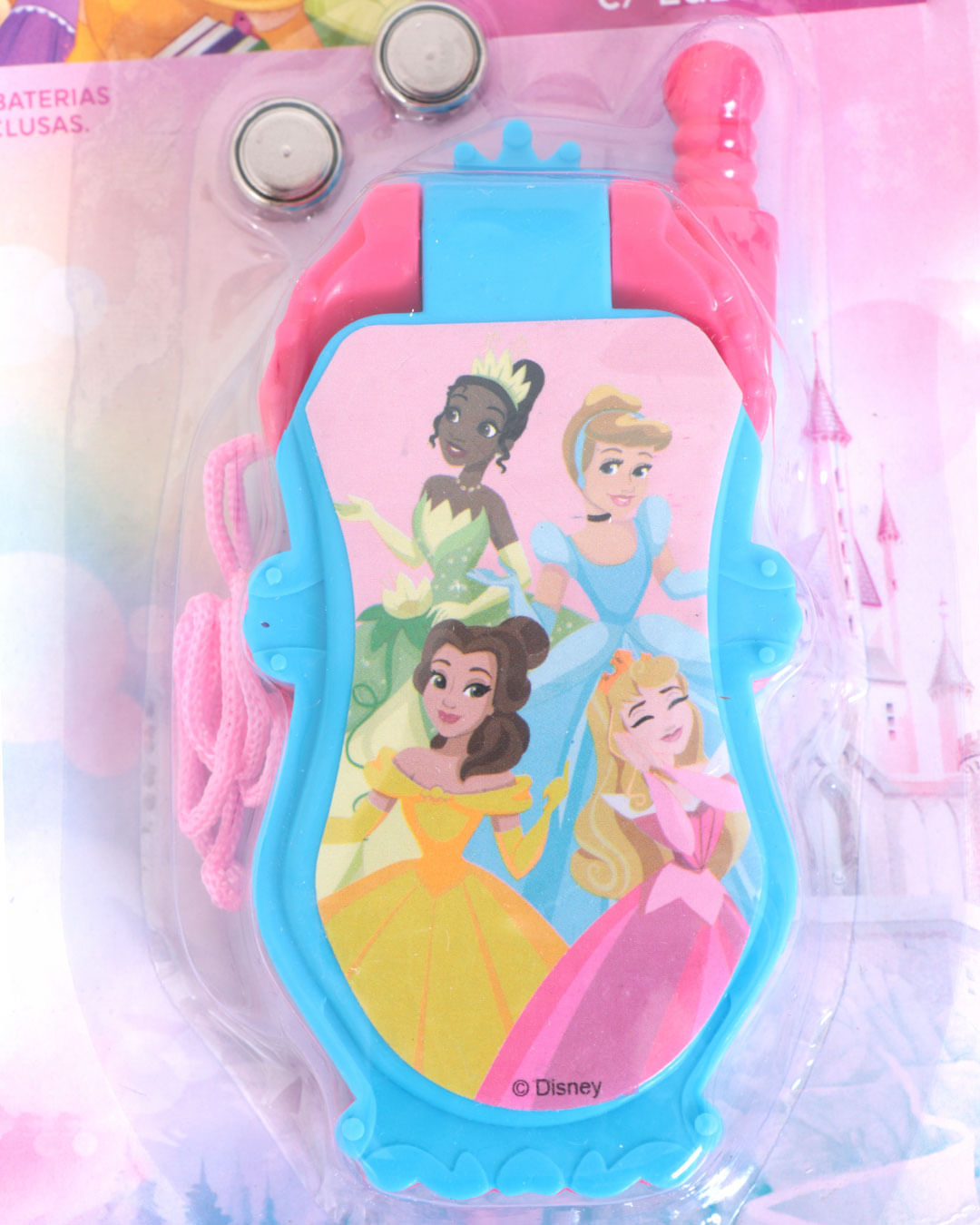 Celular Brinquedo Flip Princesa Disney Rosa Azul